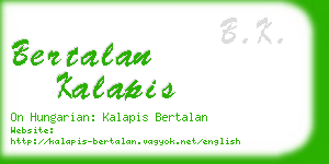 bertalan kalapis business card